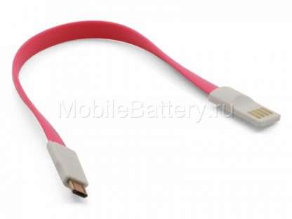 100.01011 Магнитный кабель синхронизации USB - Micro USB (розовый, 20 см)