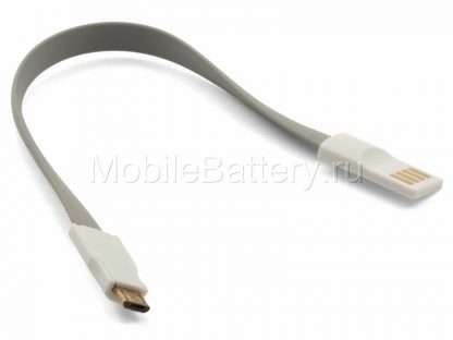 100.01012 Магнитный кабель синхронизации USB - Micro USB (серый, 20 см)