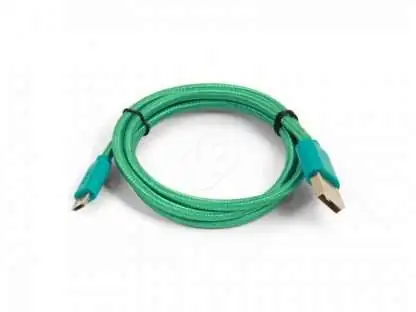 100.01086 Кабель синхронизации USB - Micro USB (зеленый, 80 см) в оплетке