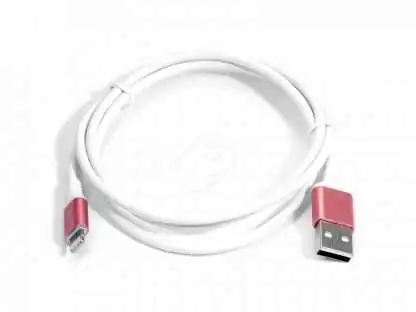 100.01115 Кабель синхронизации USB-Apple Lightning (белыйрозовый) 3A