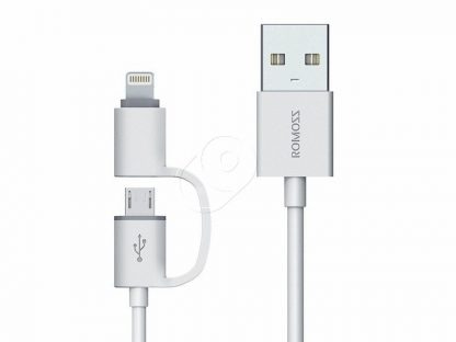 100.01134 Кабель USB Lightning / Micro USB (Romoss) 100см, серый