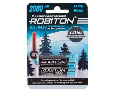 200.01255 Аккумуляторы типа AA Robiton SIBERIA (комплект 2 штуки) 2000mAh