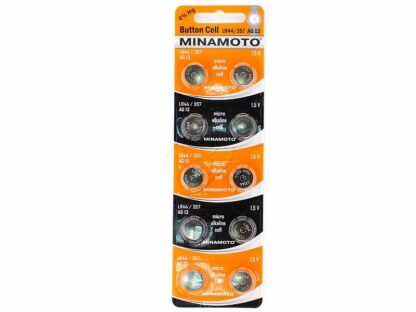 200.01261 Батарейка щелочная MINAMOTO AG13, LR44 (комплект - 10шт.) 1.5V