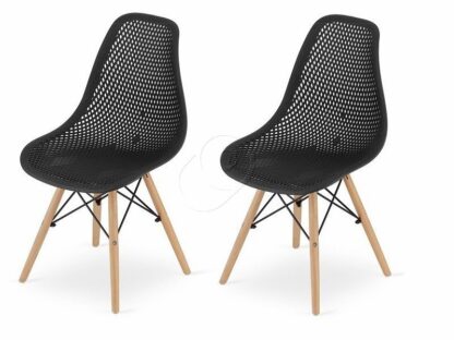 260.00003 Комплект стульев в стиле Eames, черный-перфорированный (2 штуки)
